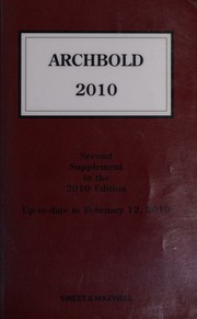 Archbold 2010 Second Supplement To The 2010 Edition Archbold