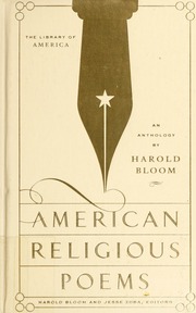 American Religious Poems An Anthology Bloom Harold Zuba Jesse