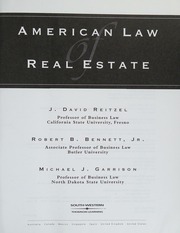 American Law Of Real Estate 1st Ed Reitzel J David Bennett