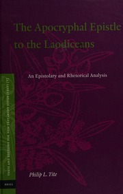 The Apocryphal Epistle To The Laodiceans An Epistolary And Rhetorical Analysis Tite