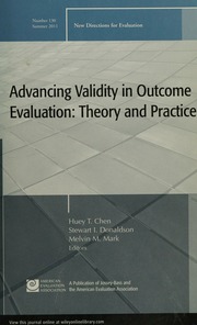 Advancing Validity In Outcome Evaluation Theory And Practice Chen