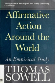 Affirmative Action Around The World An Empirical Study Sowell