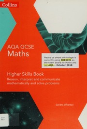 Aqa Gcse Maths Higher Skills Book Reason Interpret And Communicate Mathematically And Solve Problems Wharton
