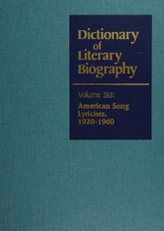 American Song Lyricists 19201960 Furia Philip 1943