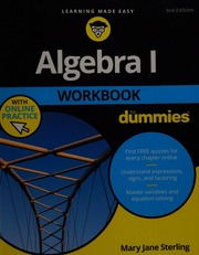 Algebra I Workbook For Dummies 3rd Edition With Online Practice Sterling