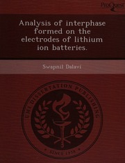 Analysis Of Interphase Formed On The Electrodes Of Lithium Ion Batteries Dalavi