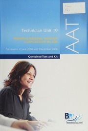 Aat For Exams In June 2006 And December 2006 Technician Unit 19 Preparing Personal Taxation Computations Fas 2005 3rd Ed Bpp Professional Education Firm