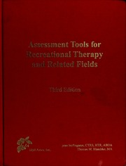 Assessment Tools For Recreational Therapy And Related Fields 3rd Ed Burlingame