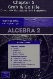Algebra 2 Chapter 5 Grab Go File Quadratic Equations And Functions Unknown