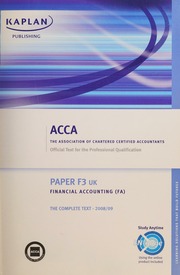 Acca Paper F3 Uk Financial Accounting Fa The Complete Text 200809 Unknown