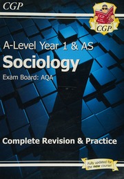 Alevel Year 1 As Sociology Exam Board Aqa Bonney Emma Editor Cleasby