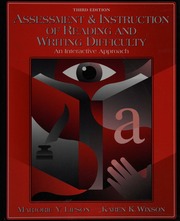 Assessment And Instruction Of Reading And Writing Difficulty An Interactive Approach 3rd Ed Lipson