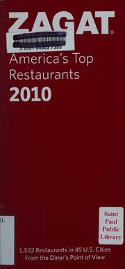 Americas Top Restaurants 2010 Zagat Survey Firm