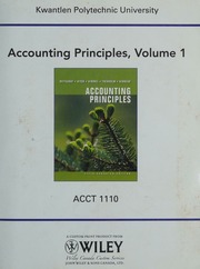 Accounting Prinicples Volume 1 Custom Ed Weygandt Jerry J Accouting Principles Volume 1