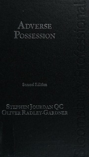 Adverse Possession 2nd Ed Jourdan Stephen
