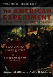 The American Experiment A History Of The United States Gillon