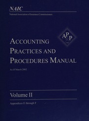 Accounting Practices And Procedures Manual Effective March 1 2002 As Of Mar 2002 National Association Of Insurance Commissioners