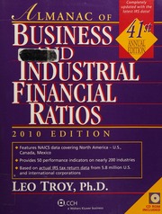 Almanac Of Business And Industrial Financial Ratios 2010 Ed Troy
