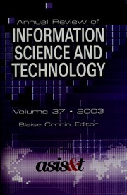 Annual Review Of Information Science And Technology Cronin Blaise