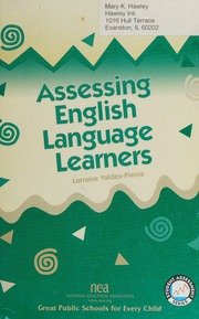 Assessing English Language Learners Pierce Lorraine Valdez 1952