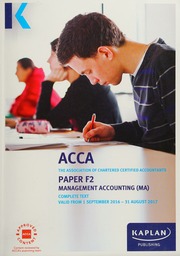 Acca Paper F2 And Fia Diploma In Accounting And Business Management Accounting Mafma Complete Text Association Of Chartered Certified Accountants Great Britain