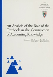 An Analysis Of The Role Of The Textbook In The Construction Of Accounting Knowledge Ferguson
