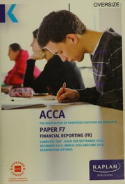 Acca Paper F7 Financial Reporting Unknown
