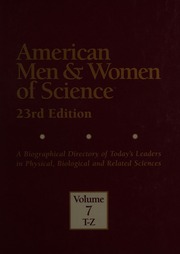 American Men Women Of Science A Biographical Directory Of Todays Leaders In Physical Biological And Related Sciences Nemeh