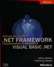 Applied Microsoft Net Framework Programming In Microsoft Visual Basic Net Richter