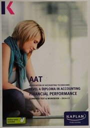Aat Association Of Accounting Technicians 201415 Level 4 Diploma In Accounting Financial Performance Unknown