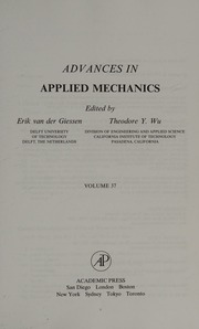 Advances In Applied Mechanics Volume 37 Giessen E Van Der Wu