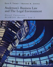 Andersons Business Law And The Legal Environment Drexel University Bnlaw201 Business Law I Twomey