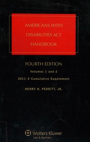 Americans With Disabilities Act Handbook 20112 Cumulative Supplement Perritt