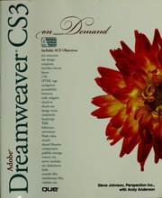 Adobe Dreamweaver Cs3 On Demand Steve Johnson