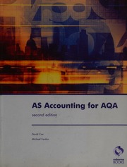 As Accounting For Aqa 2nd Rev Ed Cox David Fardon Michael 1951