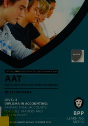 Aat Qualifications And Credit Framework Qcf Aq2013 Level 3 Diploma In Accounting Prepare Final Accounts For Sole Traders And Partnerships Bpp Learning Media Firm