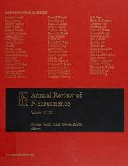 Annual Review Of Neuroscience Volume 35 2012 Hyman Steven E Jessell