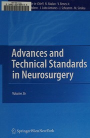 Advances And Technical Standards In Neurosurgery Pickard J D John D