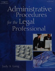 Administrative Procedures For The Legal Professional Long Judy A