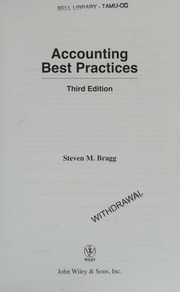 Accounting Best Practices 3rd Ed Bragg Steven M