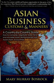 Asian Business Customs Manners Mary Murray Bosrock