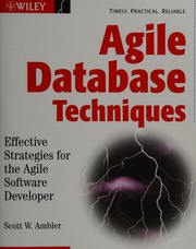 Agile Database Techniques Effective Strategies For The Agile Software Developer Ambler
