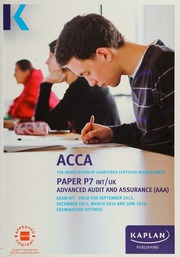 Acca Paper P7 Int Advanced Audit And Assurance Aaa Unknown