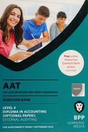 Aat Qualifications And Credit Framework Qcf Aq2013 Level 4 Diploma In Accounting External Auditing Bpp Learning Media Firm