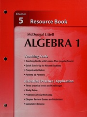 Algebra 1 Chapter 5 Resource Book Larson Boswell Kanold Stiff