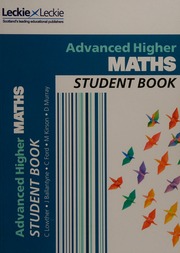 Advanced Higher Maths Student Book Lowther Craig Author