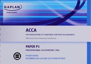 Acca The Association Of Chartered Certified Accountants December 2009 And June 2010 Exam Sittings Paper P1 Professional Accountant Pa Unknown