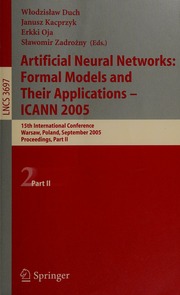 Artificial Neural Networks Icann 2005 15th International Conference Warsaw Poland September 1115 2005 Proceedings International Conference On Artificial Neural Networks European Neural Network Society 15th 2005 Warsaw
