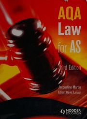 Aqa Law For As Third Edition Martin Jacqueline 1945