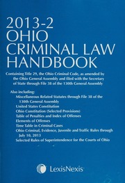 Andersons Ohio Criminal Law Handbook 2013 Lexisnexis